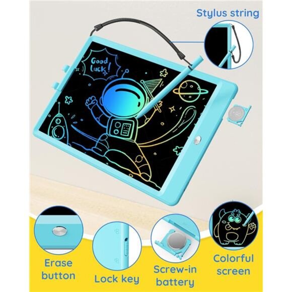 LCD Writing Tablet Doodle Board, 10inch Colorful Drawing Tablet Writing Pad - Picture 2 of 7